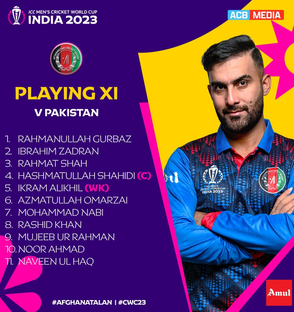Afghanistan playing Eleven against Pakistan
