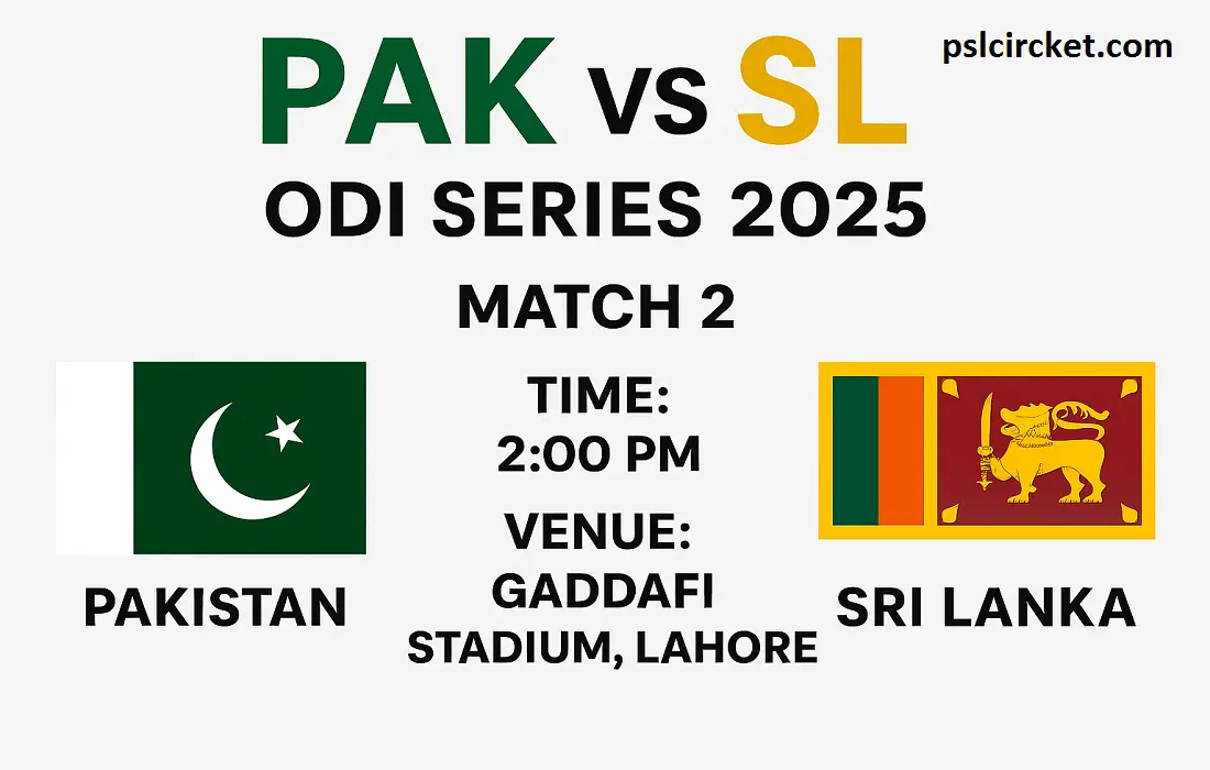 Pakistan vs Sri Lanka ODI Series 2025