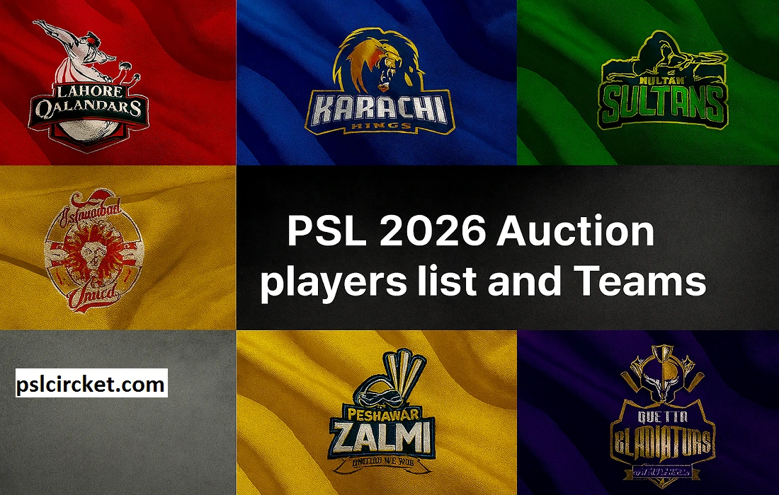 PSL 2026 Auction Players List and Teams