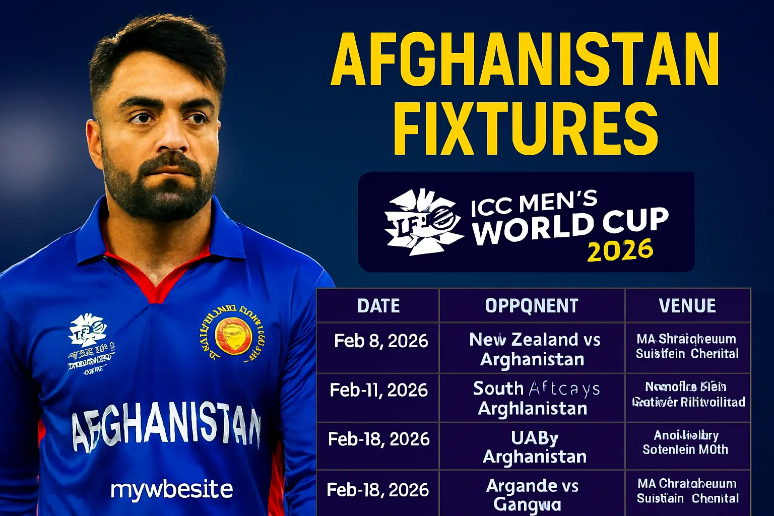 Afghanistan Team Squad ICC T20 World Cup 2026