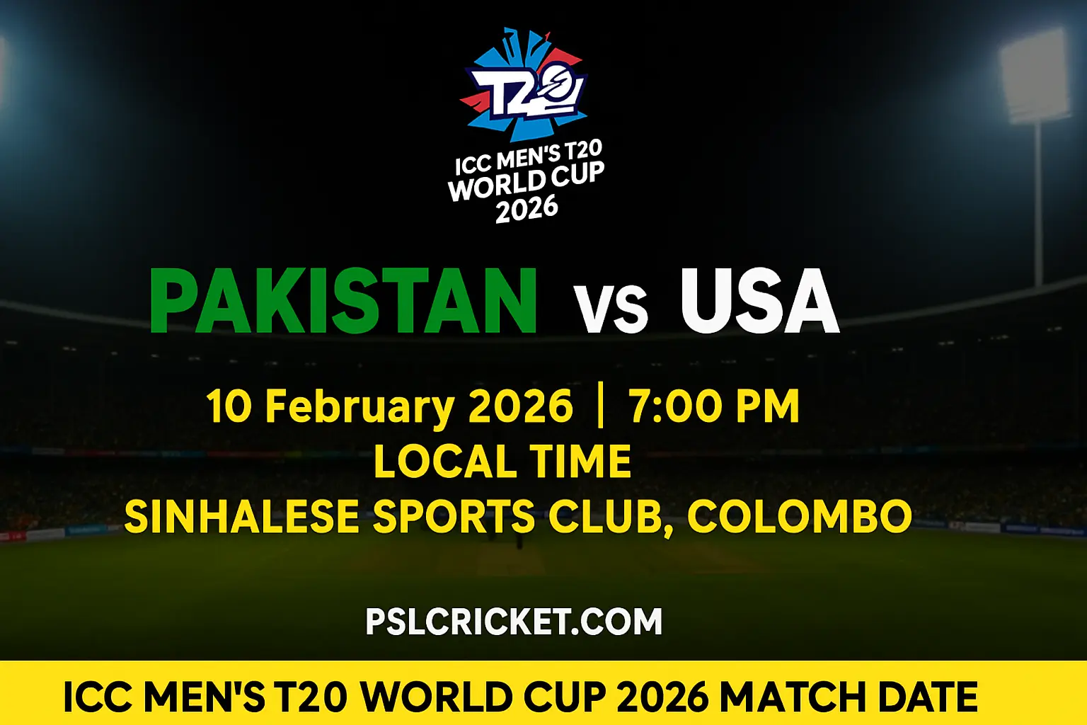 Pakistan vs USA T20 World Cup 2026