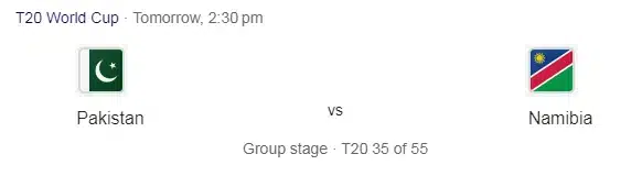 Pak vs NAM T20 World Cup 2026