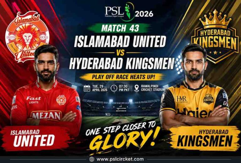 Islamabad United vs Hyderabad Kingsmen