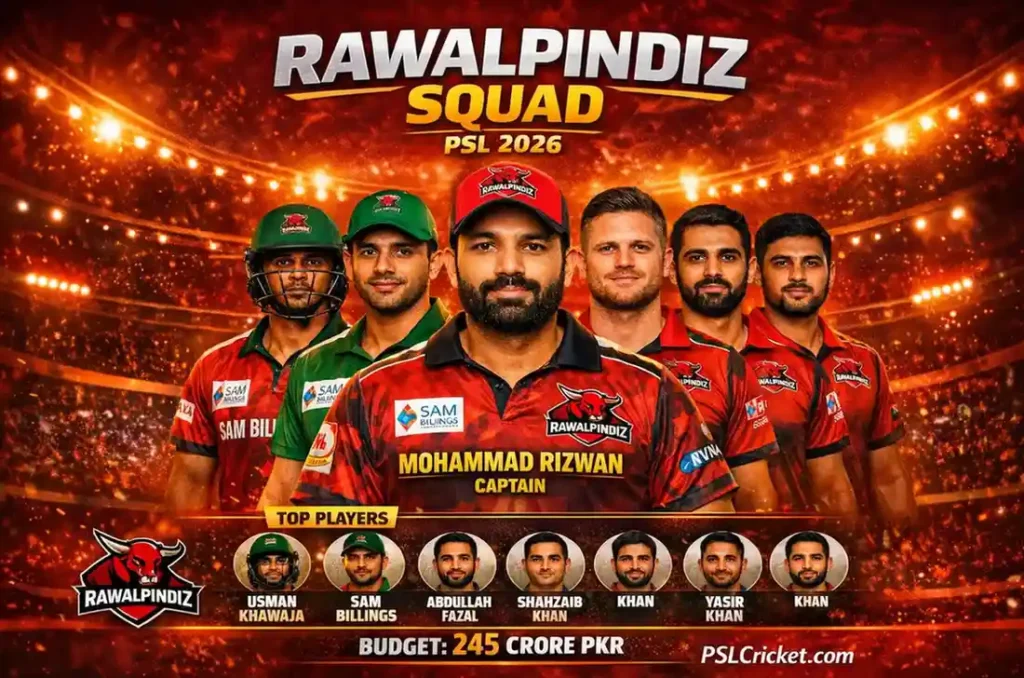 Rawalpindiz PSL 2026 — Full Team Guide: Squad, Owner, Budget, Results & Brand Story