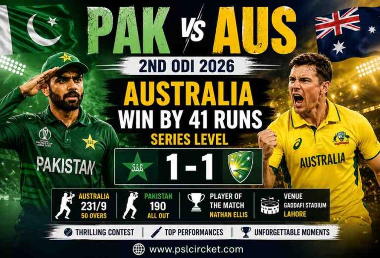 Pak vs Aus 2nd ODI 2026