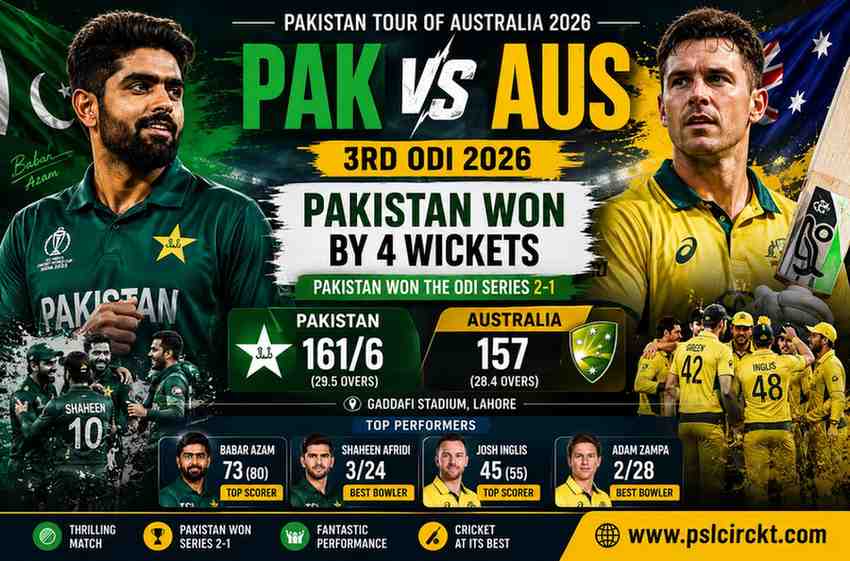 Pak vs Aus 3rd ODI 2026